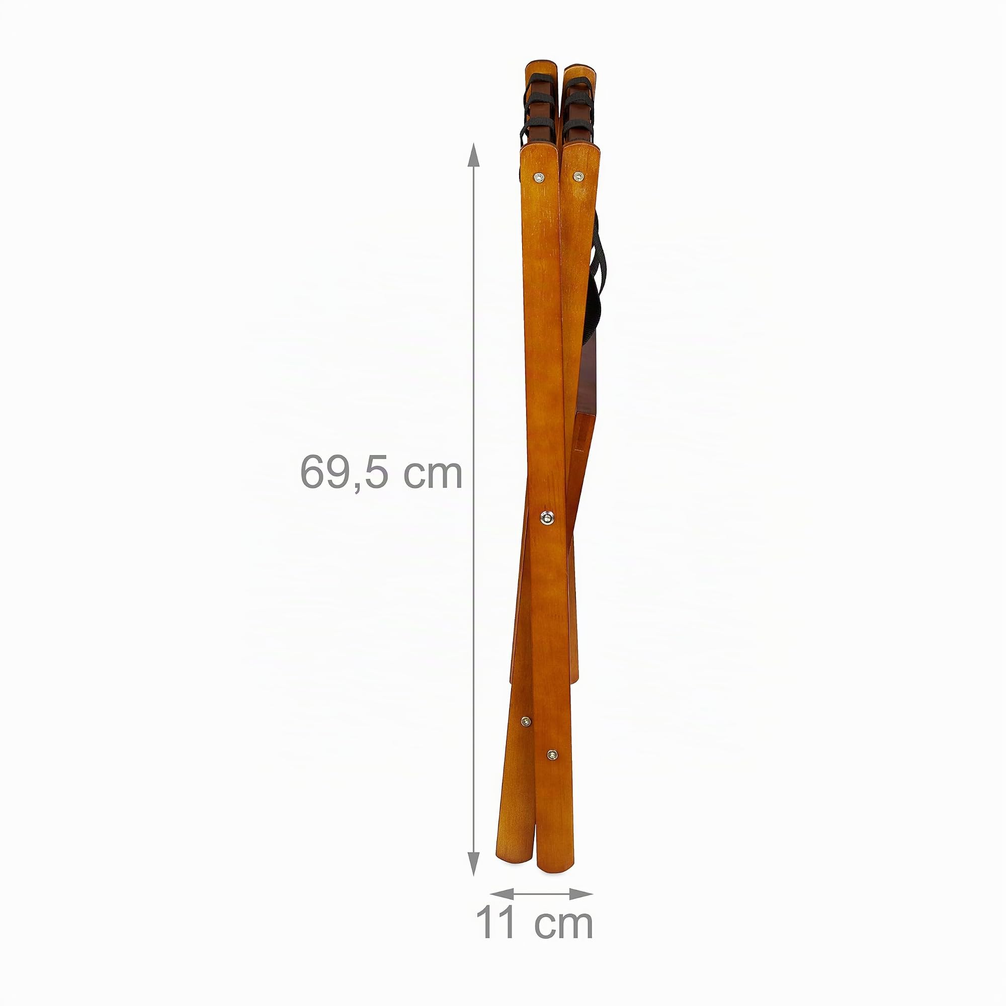 Relaxdays Pack 2 Soportes Maletas, Taburetes Equipaje Plegables, 54x66x45cm, Portabultos Madera Hotel, 2 Baldas, Natural