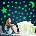 Adesivi da Parete Fluorescenti, 552pcs Stelle Luna Cuore Puntini Fluorescenti Decorazione Adesivo Camera da Letto Cameretta Finestra Soggiorno, Regalo di Feste Compleanno per Bambini