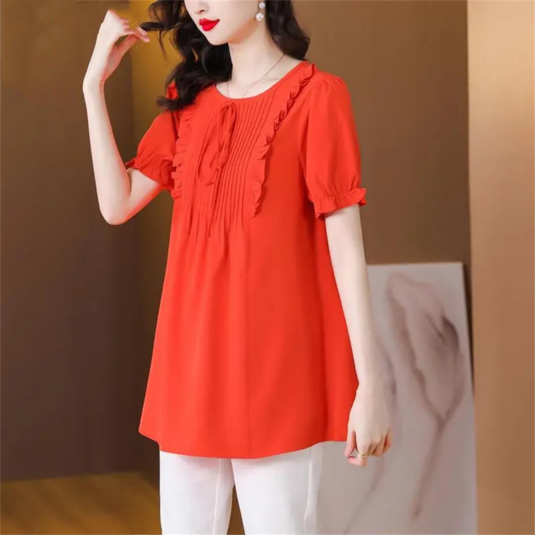 Camicia da ufficio allentata da donna casual retrò top camicette
