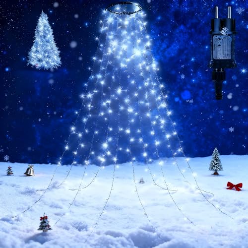 Qedertek Lichterkette Weihnachtsbaum Außen Innen, 2.4M 240LED...