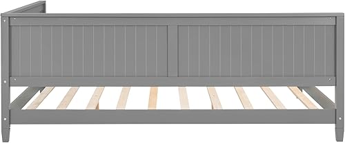 Miniatura 109 de Quarte Sofá cama multifuncional de tamaño individual con nido y estantes plegables en ambos lados, sofá cama con marco de madera y listones, para