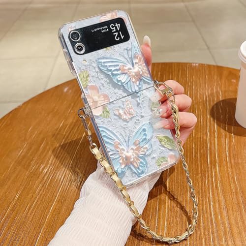 Coque Samsung Z Flip4 cordon métal anti chute et anti rayure
