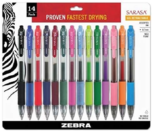 Zebra Pen Sarasa Bolígrafos De Tinta De Gel Retráctiles, Punta