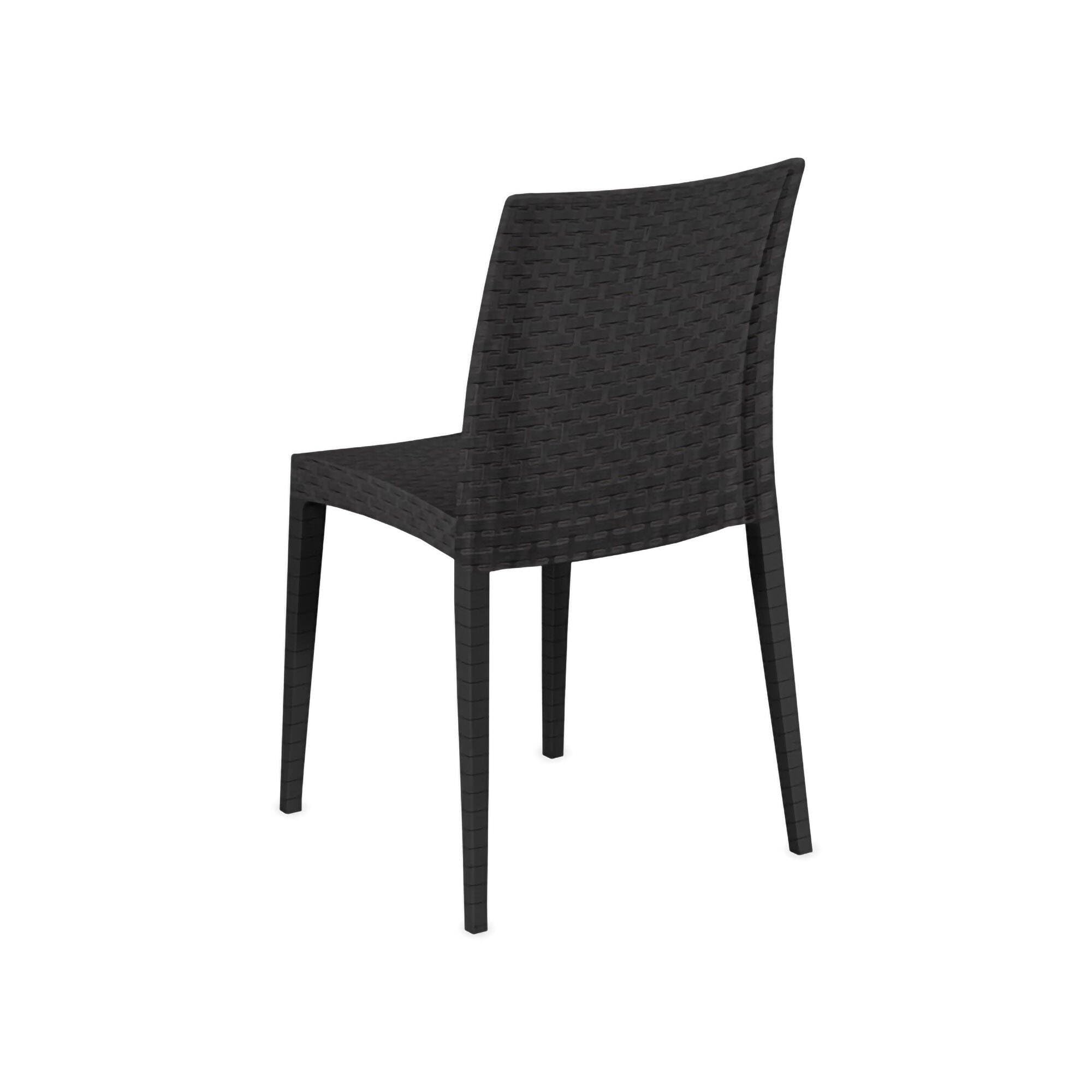 Dmora - Set di 4 sedie da Esterno Palizzolo, Sedia Outdoor salvaspazio, Impilabile, Perfetta per Giardini e verande, Made in Italy, 42x48 h81 cm, Antracite