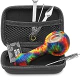 4' Multicolor Tobacco Pipe Set, Smoking Pipe with Cleaner Tamper Tool Black Carrying Case, Complete Pipe Accessories Kit(SP-2)