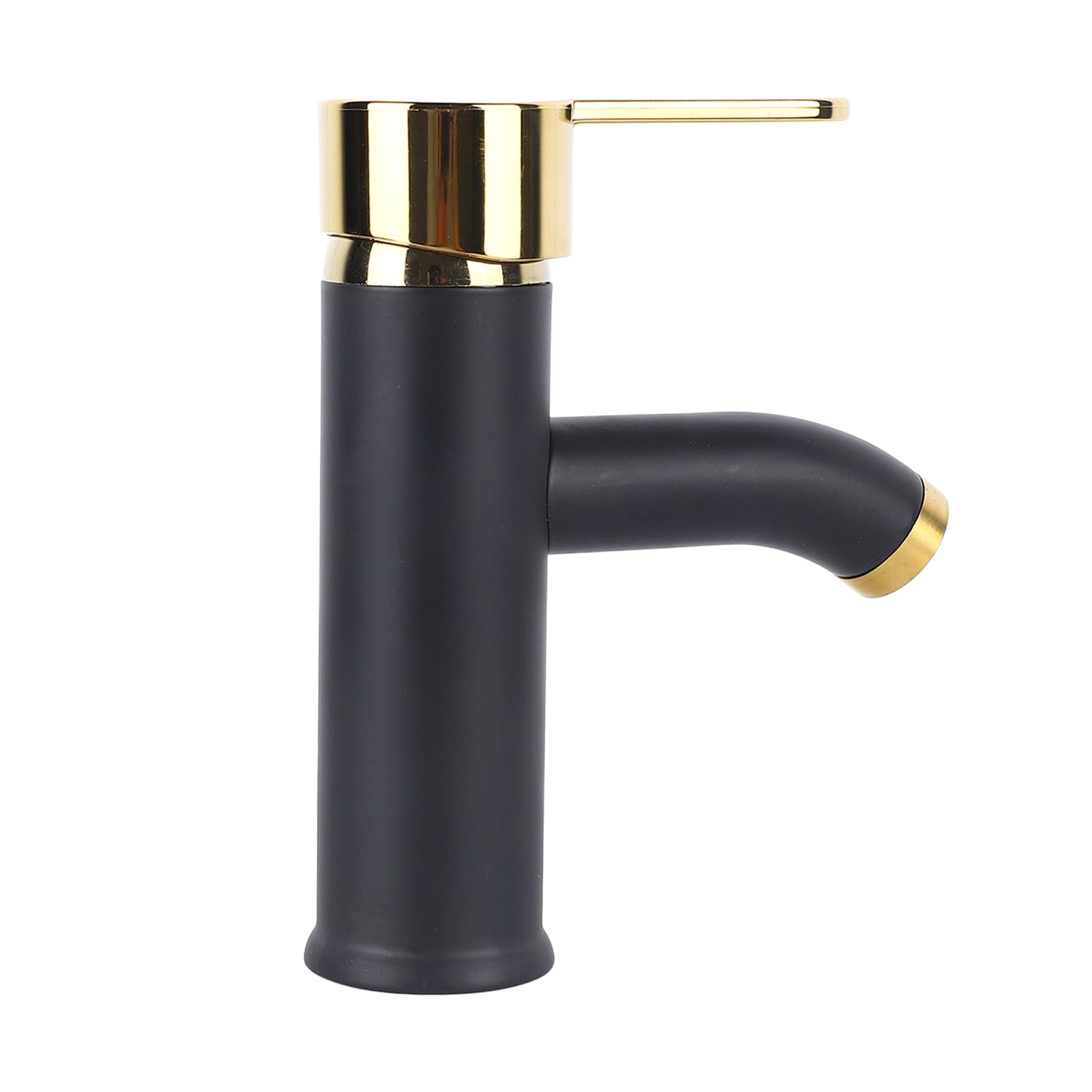 EMUKOEP Black Gold Wash Basin Faucet, Single Handle, Stainless Steel, Modern Style, Deck Mount, Single Hole, 4.5 Inch Reach - Image 3
