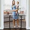 Mom’s Choice Awards Winner-Cumbor 29.5″-51.6″ Baby Gate Extra Wide, Easy Walk Thru Dog Gate for The House, Auto Close Safety Pet Gates for Stairs, Doorways, Child Gate Includes 4 Wall Cups, Black