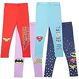 DC Comics Justice League Batgirl Supergirl Wonder Woman Toddler Girls 4 Pack Pants Batgirl/Supergirl/Wonder Woman 3T