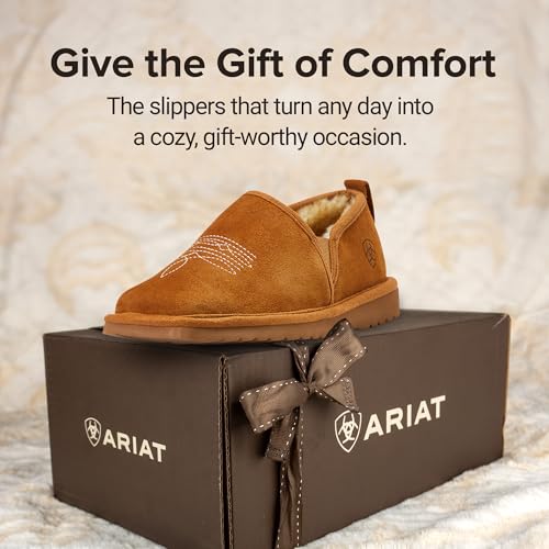 Image of ARIAT Men's Square Toe Indoor & Outdoor Rubber Bottom Lasso Suede Slippers