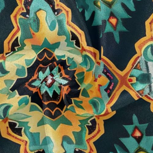 Wajiw 60 Inch Indoor Outdoor Round Tablecloth with Umbrella Hole and Zipper Waterproof Patio Table Cover for Camping Dining Room Party Outdoor Picnic,Aztec Pattern