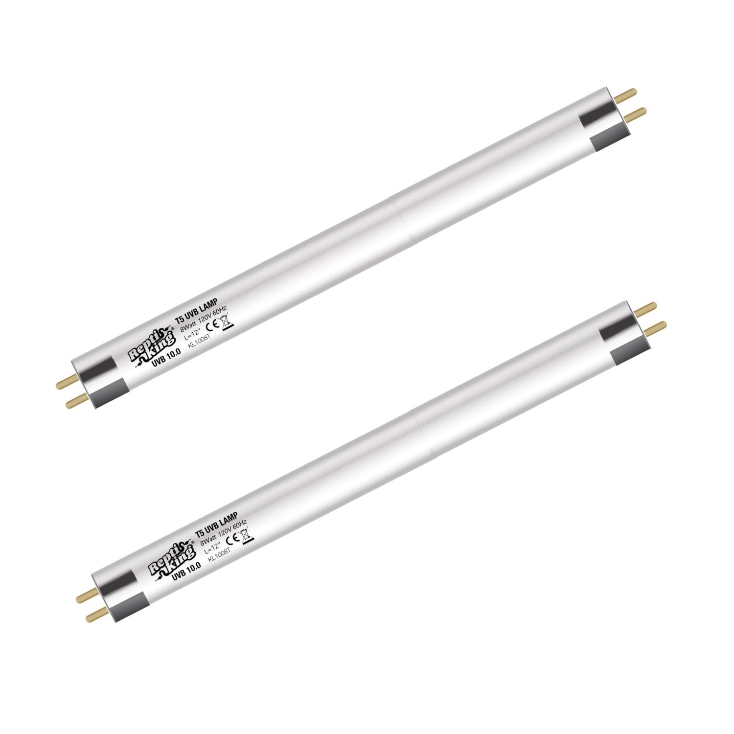 T5 UVB Reptile Light Bulb – 2-Pack 8W High-Output 10.0 UVB Bulbs for Bearded Dragons, Turtles & Lizards – Liner UVA/UVB Lighting for Basking & Vitamin D3 Synthesis