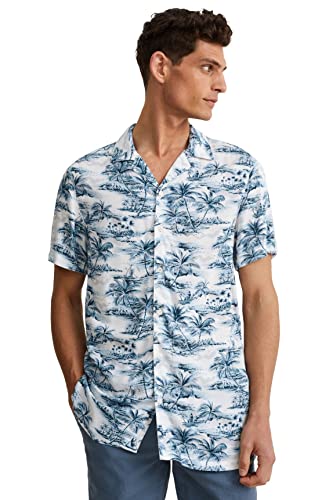 C&A Hombre Camisa blanco/azul claro L