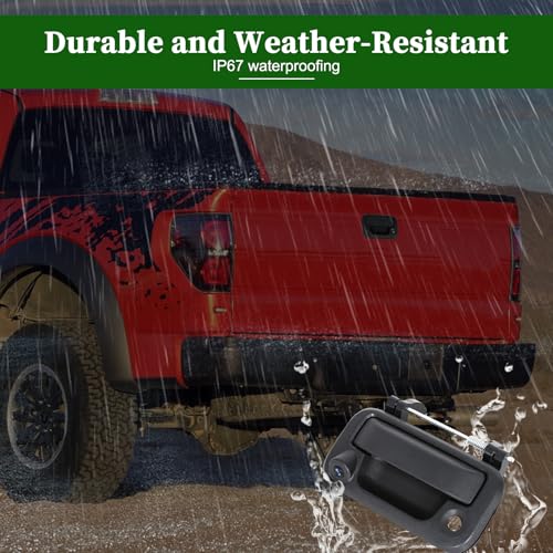 Image of Tailgate Handle Backup Camera Compatible with Ford F-150 2004-2014, Tailgate Rear View Camera with 170 Viewing Angle Compatible with Ford F250 F350 F450 F550 2008-2016