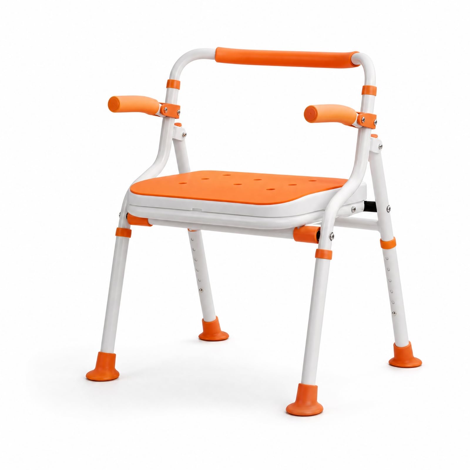 Silla Ducha con Reposabrazos Abatibles Compacto Silla Ducha Plegable Resistente para Uarios Mayores, Espalda