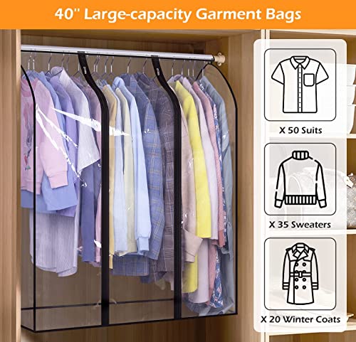 MISSLO 60" Garment Bags for Travel + 40" Hanging Garment Bags3