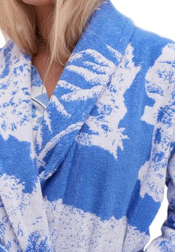 Desmond & Dempsey Unisex Towel Robe | 100% Organic Cotton Bathrobe | Printed & Absorbant (US, Alpha, Unisex, S - XL)3