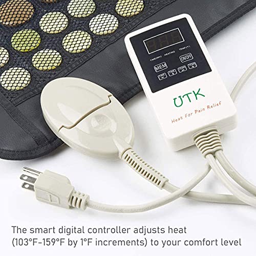 UTK Far Infrared Natural Jade and Tourmaline Heating Pad for Back