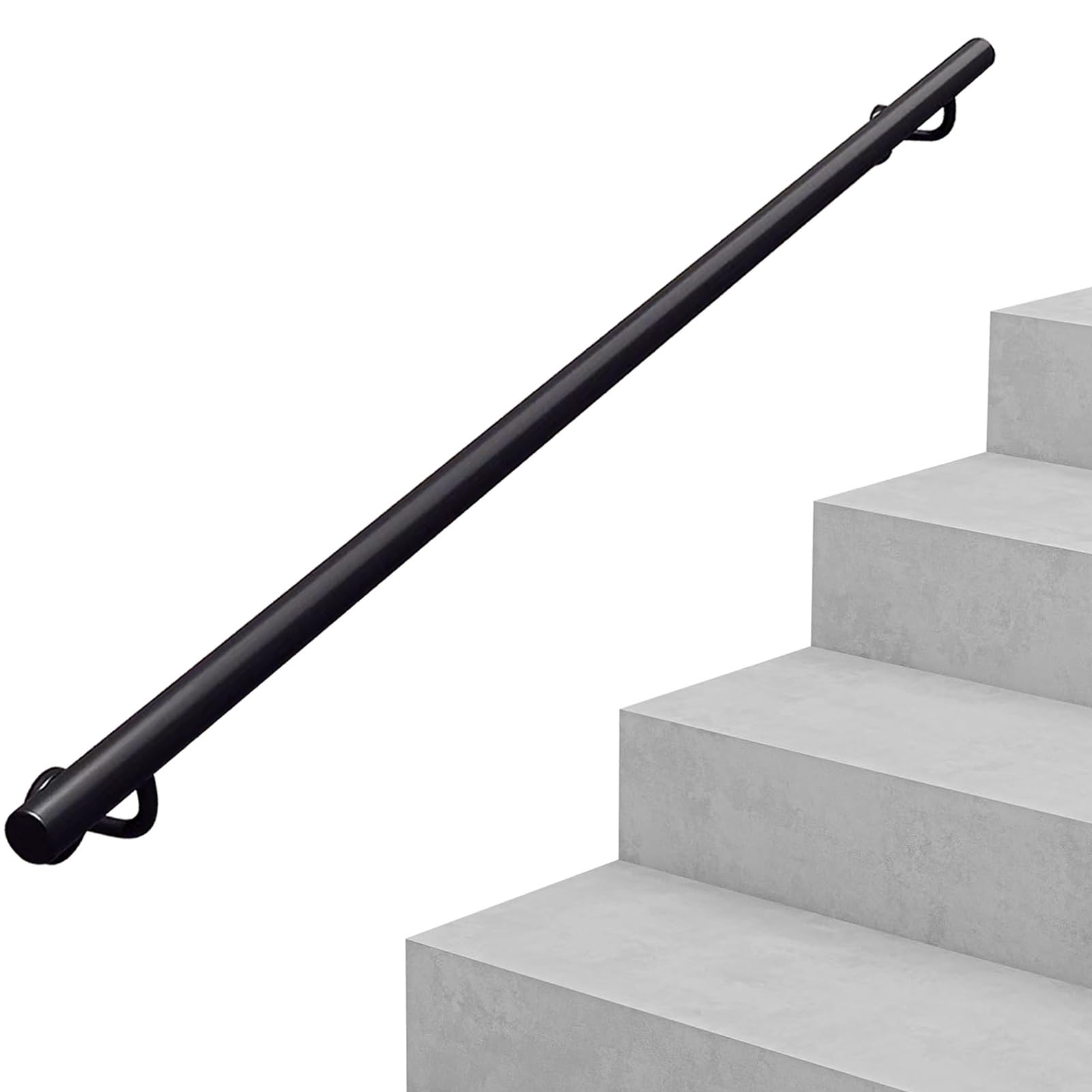 Main courante d'escalier en métal au design épuré pour mur de salon