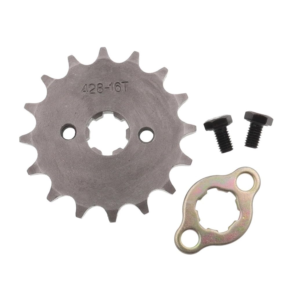 Pignon de chaîne 428 de 17mm avec 16 dents et plaque de retenue pour transmission de moto