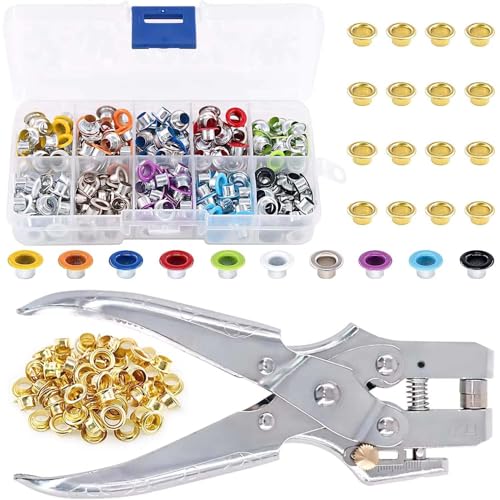 Image of DIY Crafts Eyelet Hole Punch Plier Steel Handle Tools Multi-Functional Grip OEM Customizable for 5MM Eyelet Installation (500, Mix Colour, As Image Shown)