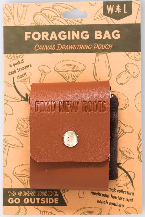 Foraging Bag Outdoor Water-resistant Waxed Canvas Carrying Bag with Two Sturdy Belt Snaps for Collecting Rocks Plants Shells and more!