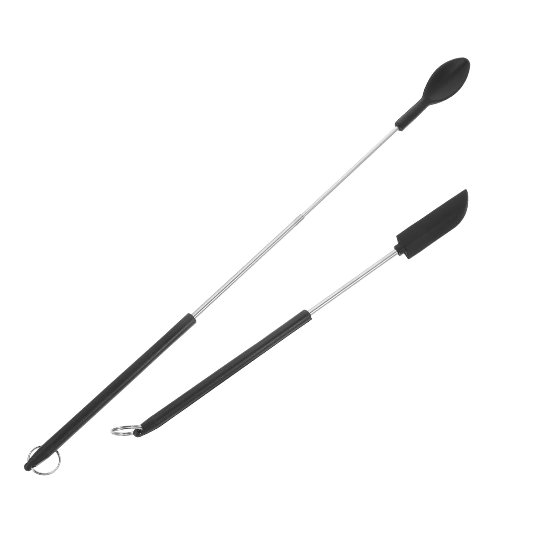 Silikonspatel mit Teleskopgriff für Make Up und Backen Leichter Kleiner Kosmetikspatel Schwarz Einfach zu Verstauen und Vielseitig Verwendbar Beim Backen
