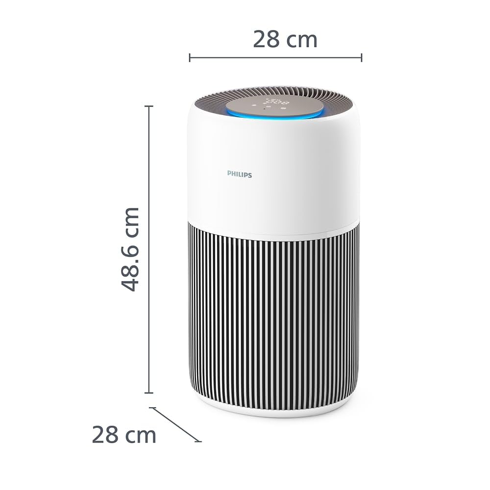 Purificatore d'Aria Philips Serie 2200, HEPA NanoProtect + Filtro a Carboni Attivi, CADR 400m³/h per ambienti fino a 140m², utile contro allergie, Ultra-silenzioso, Filtro intelligente (AC2210/10)