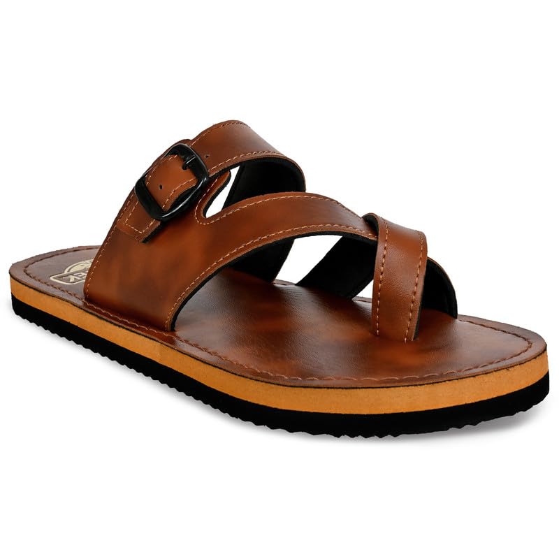 Image of Stylish Flip Flops and Slippers for Men | Comfortable & Lightweight Rubber Chappals Anti-Skid, Durable, Casual Footwear for Home & Outdoor Use (ALL-SWOLTEK-SL-25-02-SL-25-02 PT)