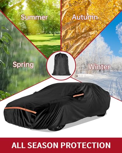 Image of Car Cover for Toyota Corolla 2000-2025 | Heavy Duty Outdoor Full Exterior Cover | Sun, Rain, UV, Dust, and Snow Protection with Door Zipper (Black)