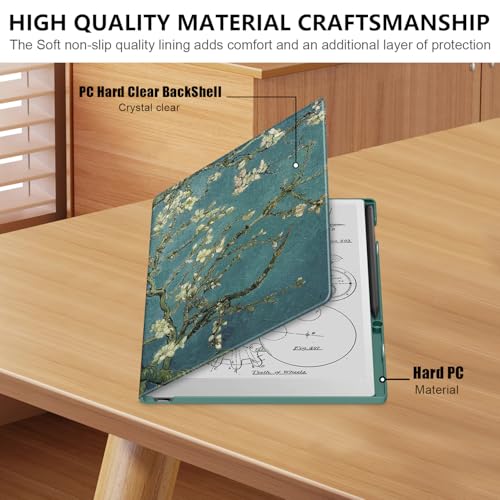 Image of Case Compatible with Remarkable Paper Pro 11.8 Paper Tablet 2024 Released, Folio Protective Case with Pen Holder,Apricot Blossom