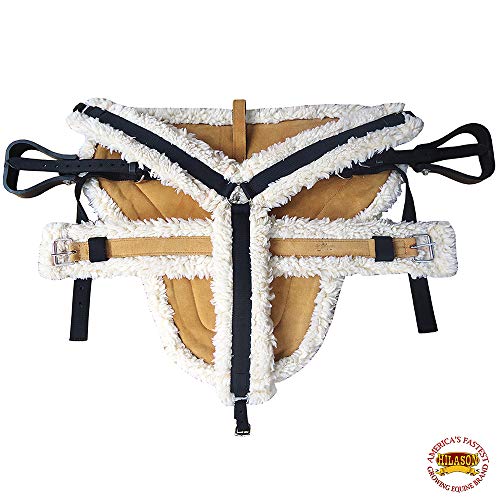 HILASON Western Horse Suede Leather Bareback Pad, Breast Collar & Girth