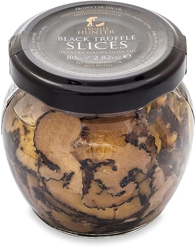 TruffleHunter - Rodajas de Trufa Negra - Trufas Conservadas en Aceite de Oliva Virgen Extra - 80g