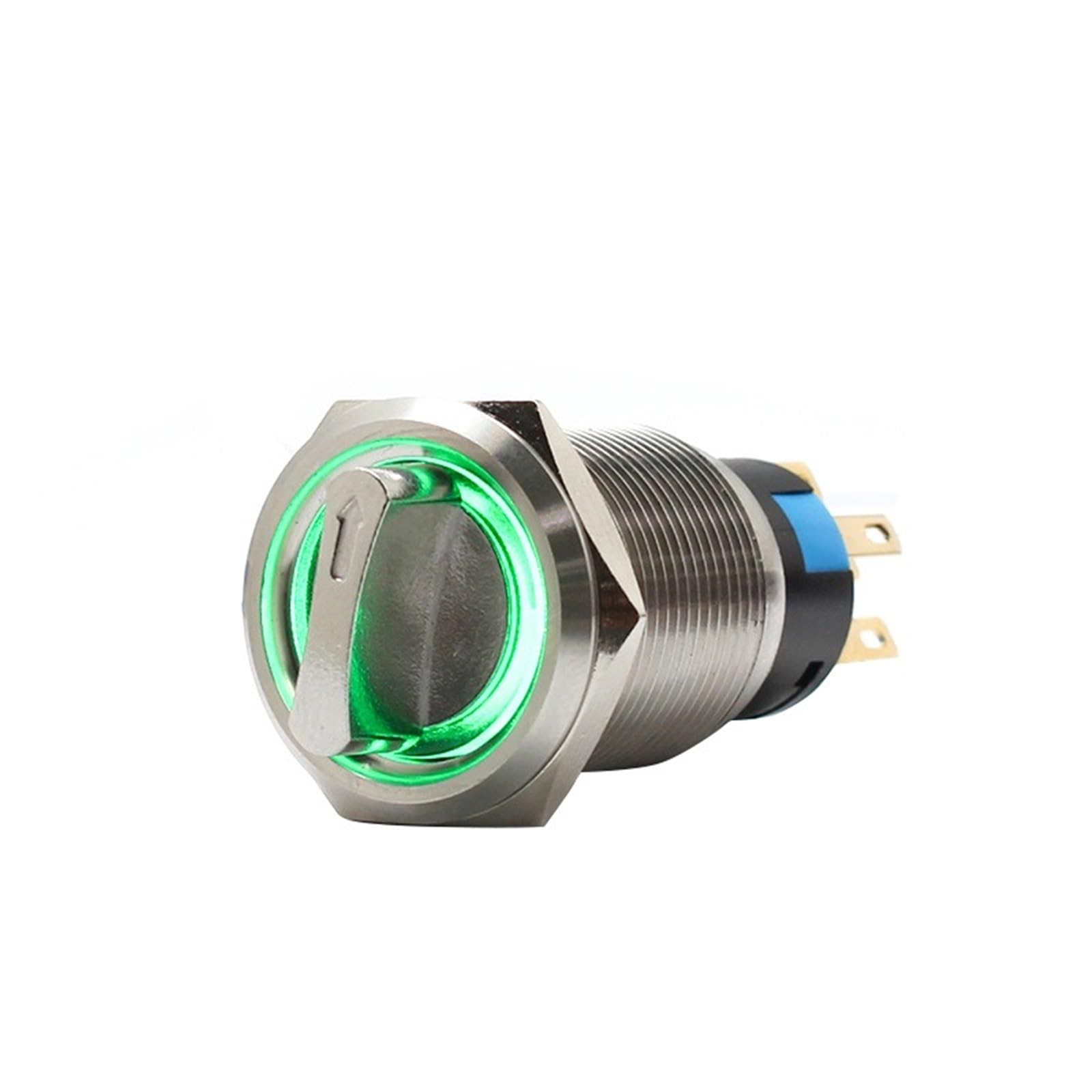 Interruttore rotante selettore rotativo a 2 o 3 posizioni da 19 mm, pulsante di aggancio, accensione/spegnimento, 12 V, illuminato a LED, 1 pezzo(2 position,12V Red LED)