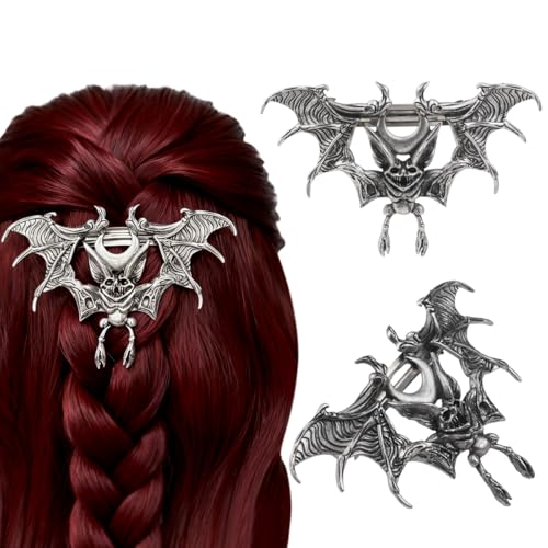 2PCS Halloween Bat Hair Clip Gothic Hair Accessories – Spooky Goth Hair Clips for Women, Witch Bat Hair Accessories, Halloween Hair Clips for Women Gifts image 2