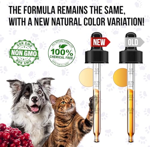 Liquid Multivitamin for Dogs – Daily Glucosamine, Vitamin B, C & D3 Support – Cat Vitamins for Indoor Cats to Care for Joints & HIPS, Skin & Coat, and Gut – Help with Allergies & UTIs – 2 Oz