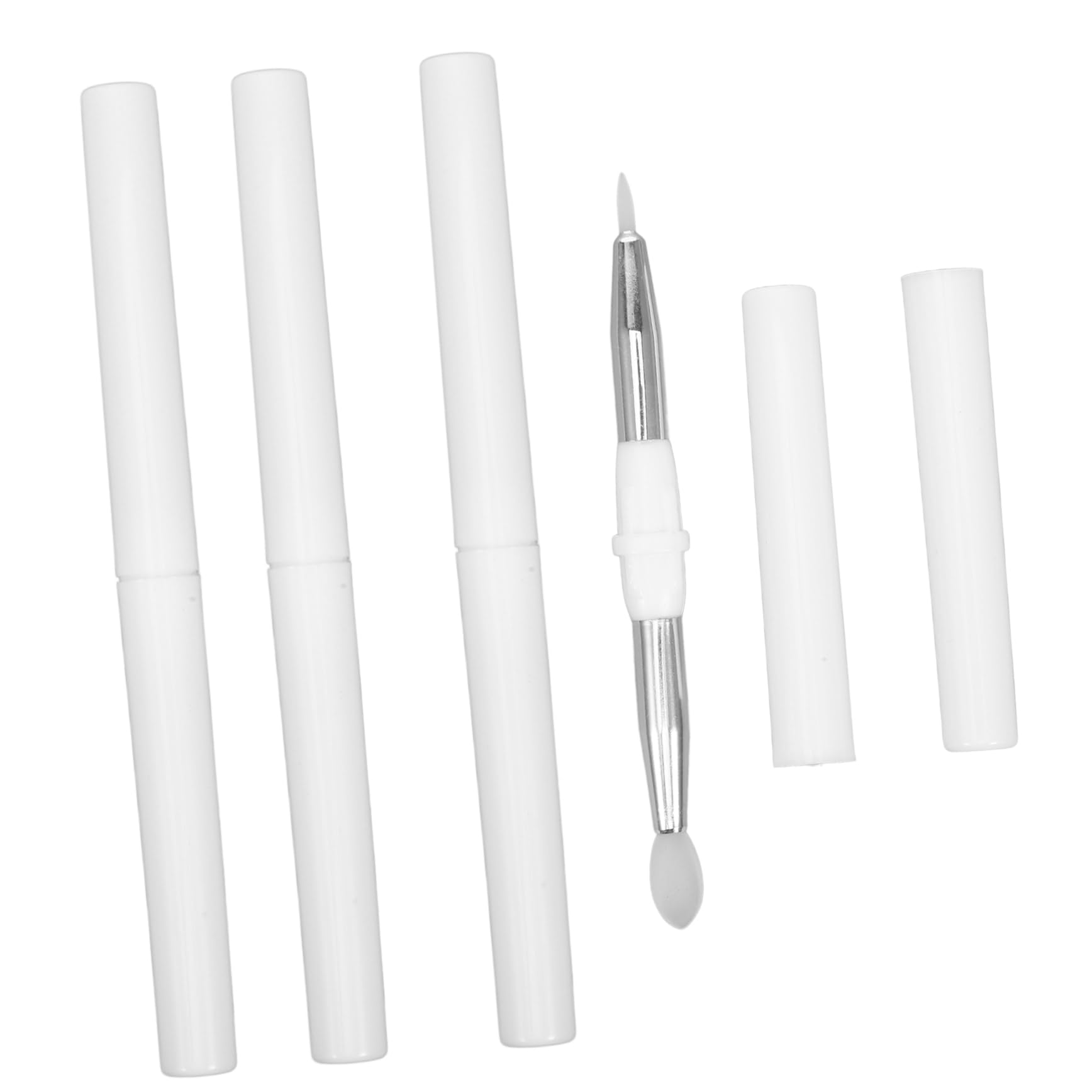 HAPINARY 4pcs Silicone Lip Brush Set Portable Lip Applicators for Women Makeup Tools Gentle Silicone Heads for Lipstick Lip Gloss Eye Shadows