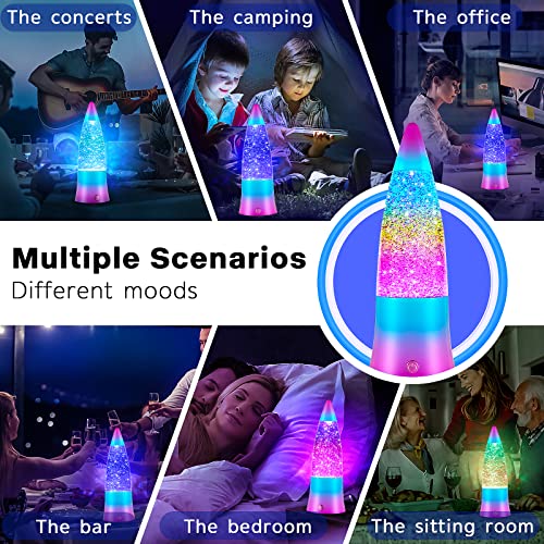 Gifts For Adults Kids,Lava Lamp With Clear Liquid,Usb Powered/Battery Powered Night Light With Automatic Color Changing Function,Rainbow Glitter Lamps For Home Office Room Desktop Decoration #TOP5