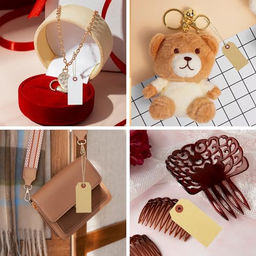 200 Stück 7 x 3,5cm Preisschilder in 2 Farben(Gelb und Weiß) Flohmarkt Etiketten, Geschenkanhänger Markierungsschildern für Kleidung Schmuck Display