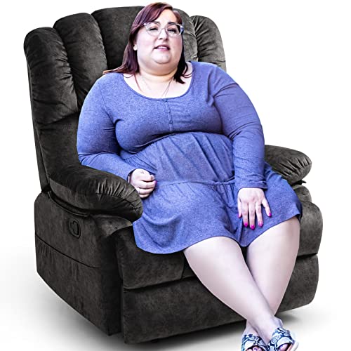 Easeland Oversized Recliner Chair For Adults,Large Single Sofa Recliners For Big And Tall,Breathable Fabric Manual Sofa Chairs For Living Room(Grey) #TOP5