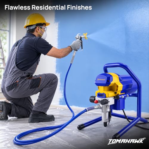 Image of TOMAHAWK APS-9470 1800W Airless Paint Sprayer Machine 3000 PSI High Pressure 2.0 L /Min Flow Rate 519 Multipurpose Nozzle 100% Copper Motor Supports Water & Oil Based Paint Professional Paint Sprayer