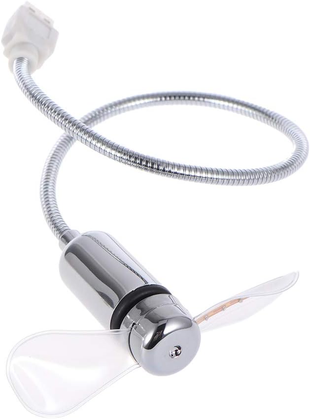 WINOMO Mini ventilador USB con 64 patrones LED coloridos pantalla circular (plata)
