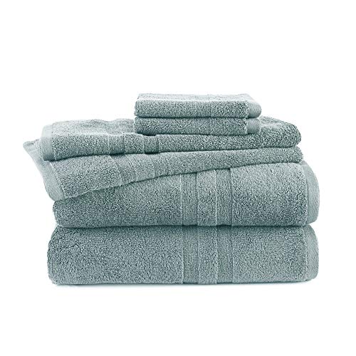 Martex Purity 7134110 Antimicrobial 6-Piece Bath Hand Washcloth Towel Set, Blue