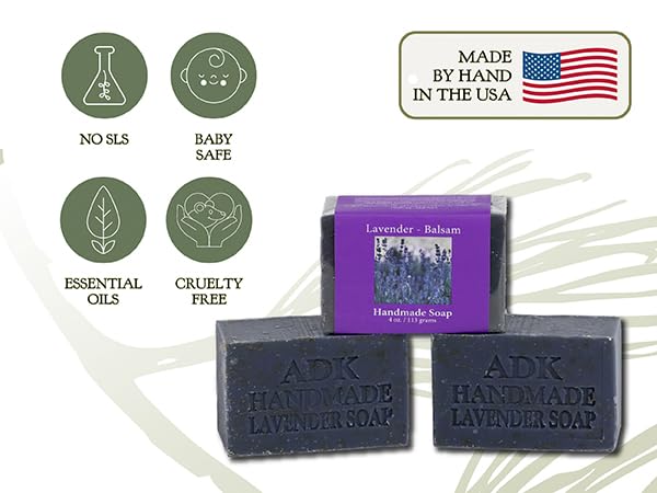 Miniatura 7 de Barra de jabón natural de bálsamo y lavanda de 2 onzas, a base de plantas, hecho con jabón orgánico, jabón vegano para hombres y mujeres, aceites