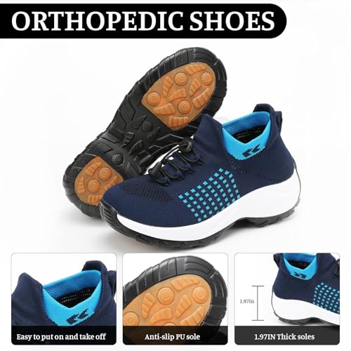 Women's Orthopedic Sneakers Comfortable Breathable Mesh Upper Walking Shoes Air Cushion Stretch Orthowear Shoes2