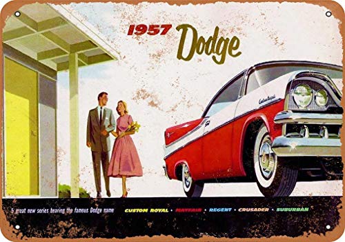 Plaque en métal 20,3 x 30,5 cm Dodge 1957 - Look vintage