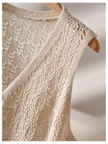 SHENHE Women's Plus Size Hollow Out Knitted Sweater Vest Button Up Sleeveless Crochet Vest Cardigan4