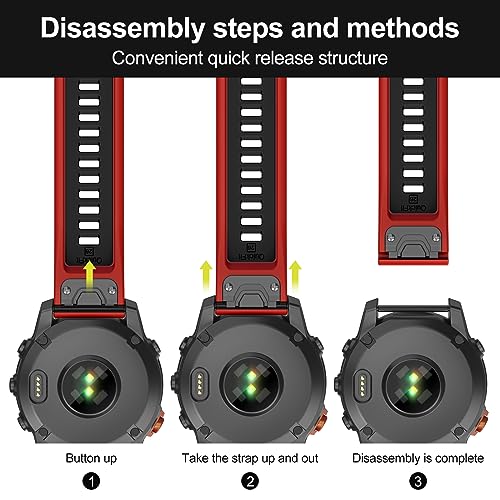 MYSNBKN 26mm Quick Fit Strap for Fenix 8 51mm/Fenix 7X Pro/Fenix 7X/Fenix 6X/Fenix 6X Pro/Fenix 5X/Fenix 5X Plus/Fenix 3/3 HR - Image 2