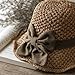 Versatile Retro Woven Handmade Straw Hat with Ruffled Bow, Womens Straw Bucket Hat Foldable Wide Brim Floppy Beach Sun Hats (A#)