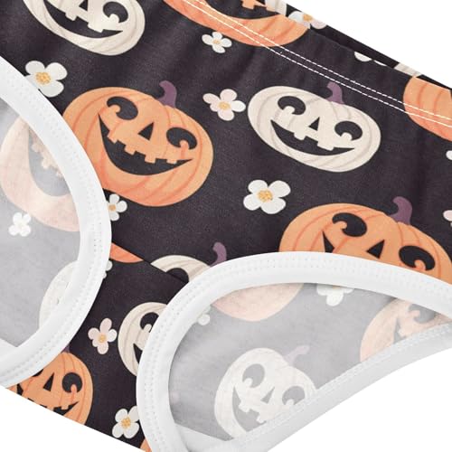 Girls' Underwear Halloween Pumpkin Flowers Floral Toddle Brief Panties 23035744