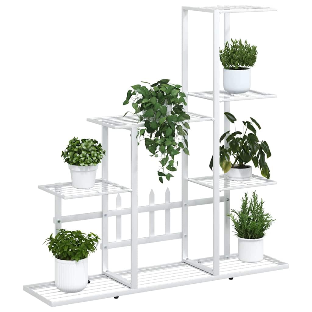 Supporto per fiori, 94,5 x 25 x 88 cm, bianco, in metallo | Robusto, durevole, molto spazio, facile da pulire, per interni ed esterni